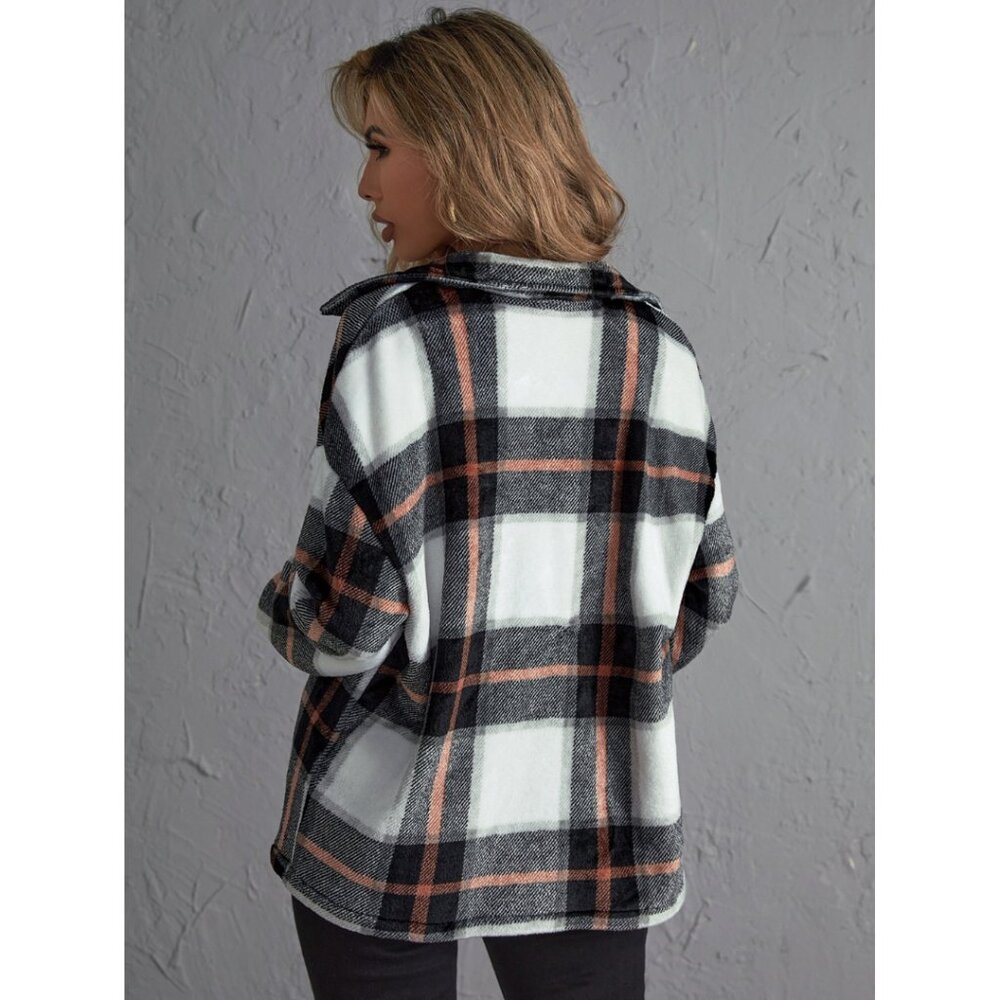 Shein Plaid Button Down Shacket - image 2